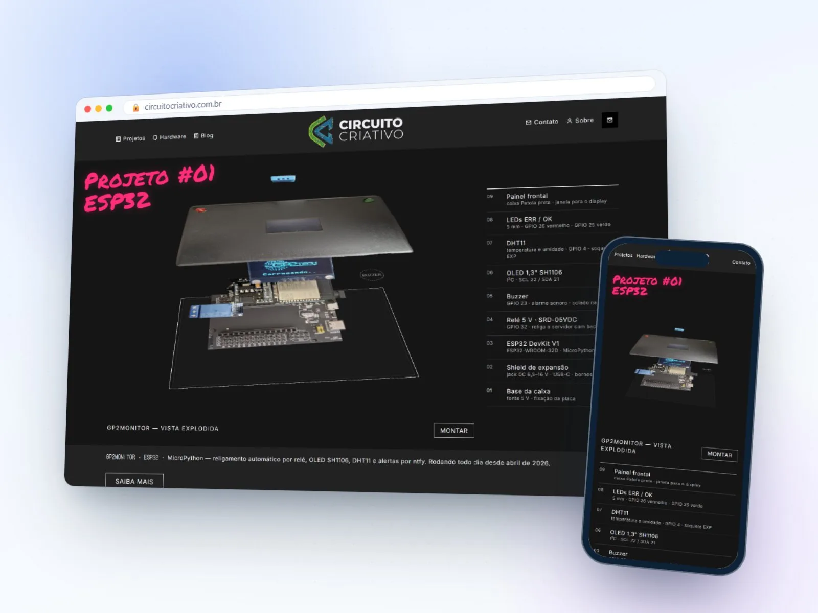 Circuito criativo · projetos maker — projeto gp2tech