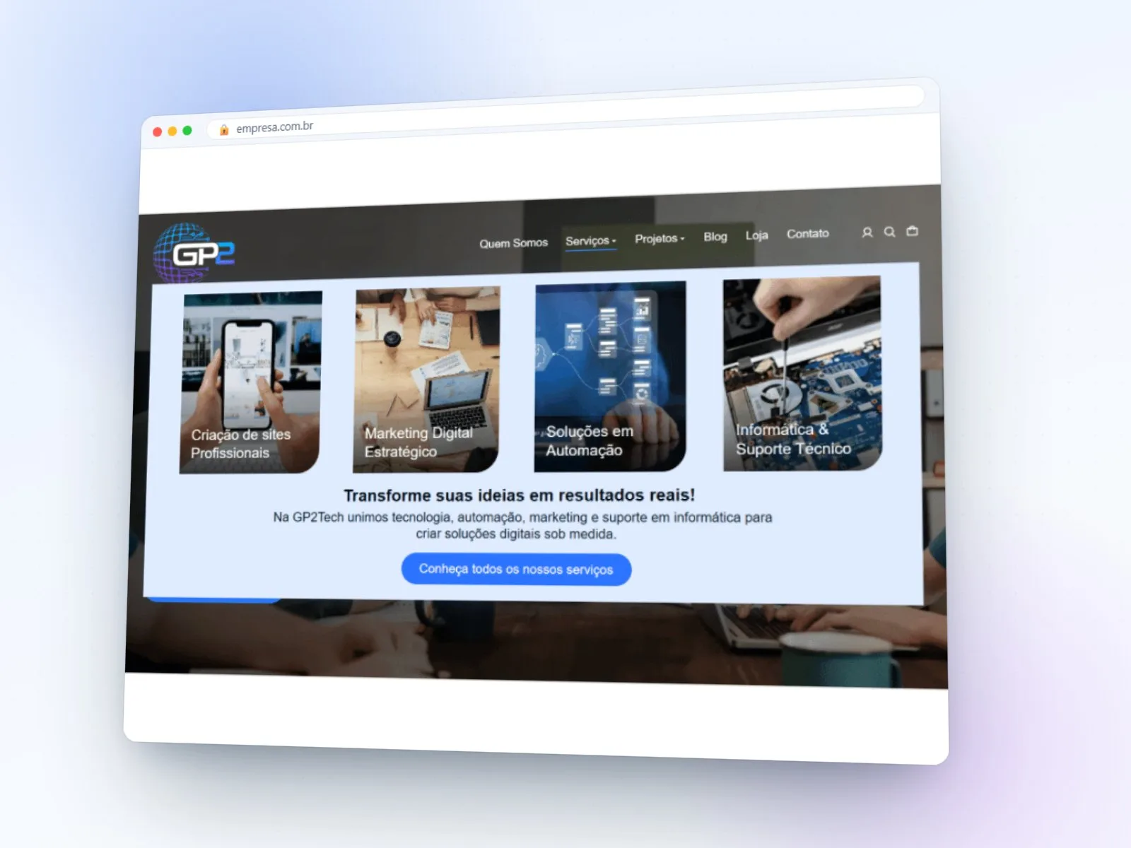 Site corporativo — projeto gp2tech