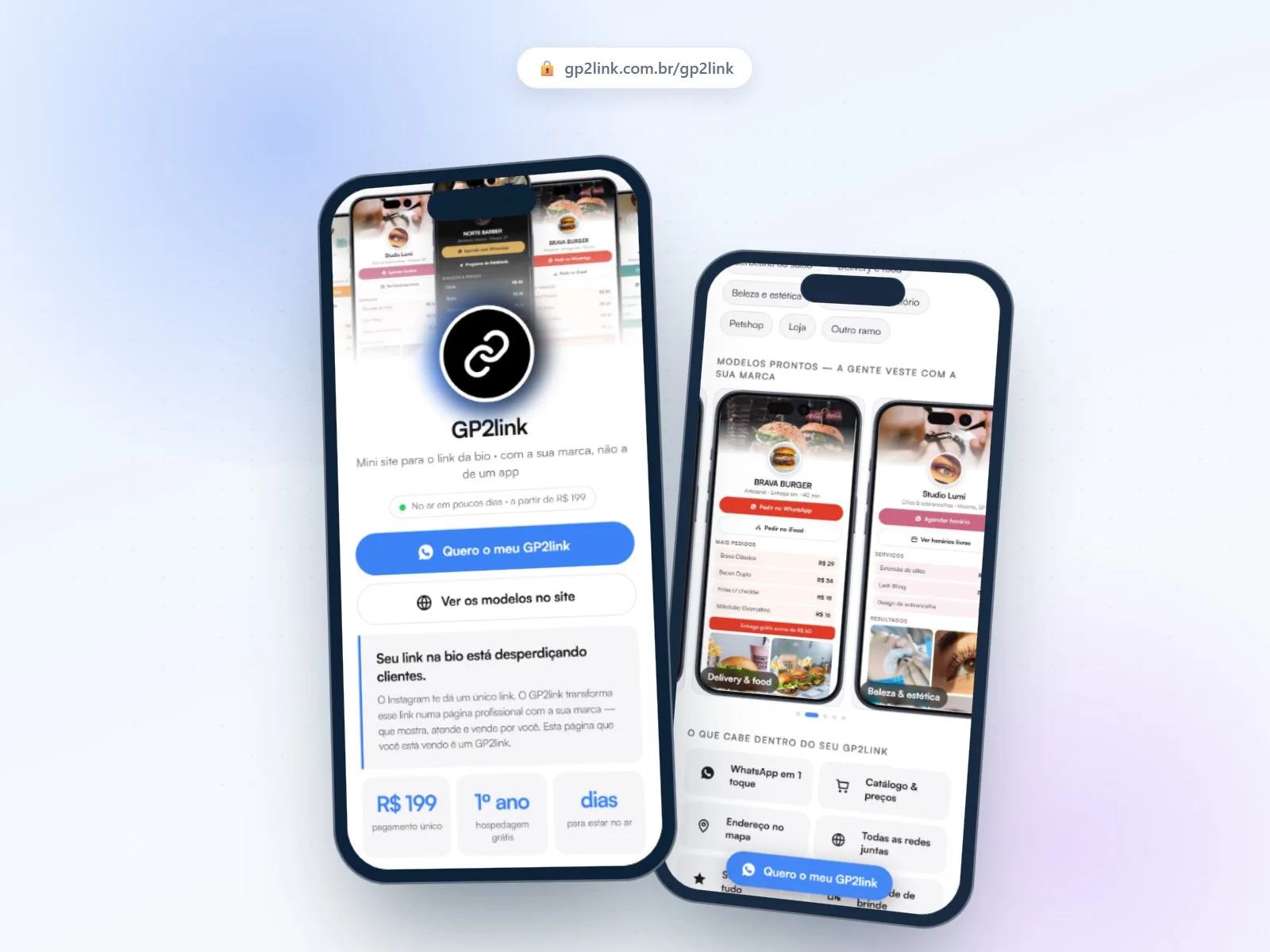 Gp2link · mini site para o link da bio — projeto gp2tech
