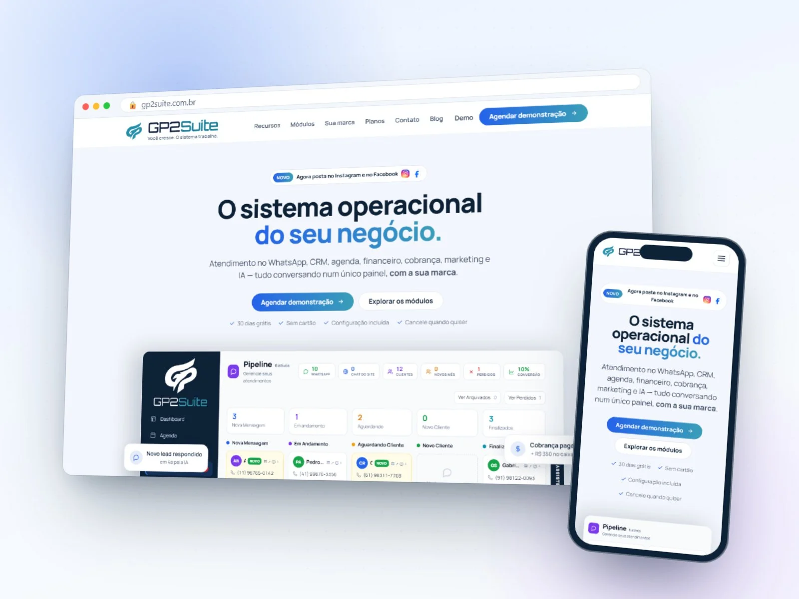 Gp2suite · site do produto — projeto gp2tech