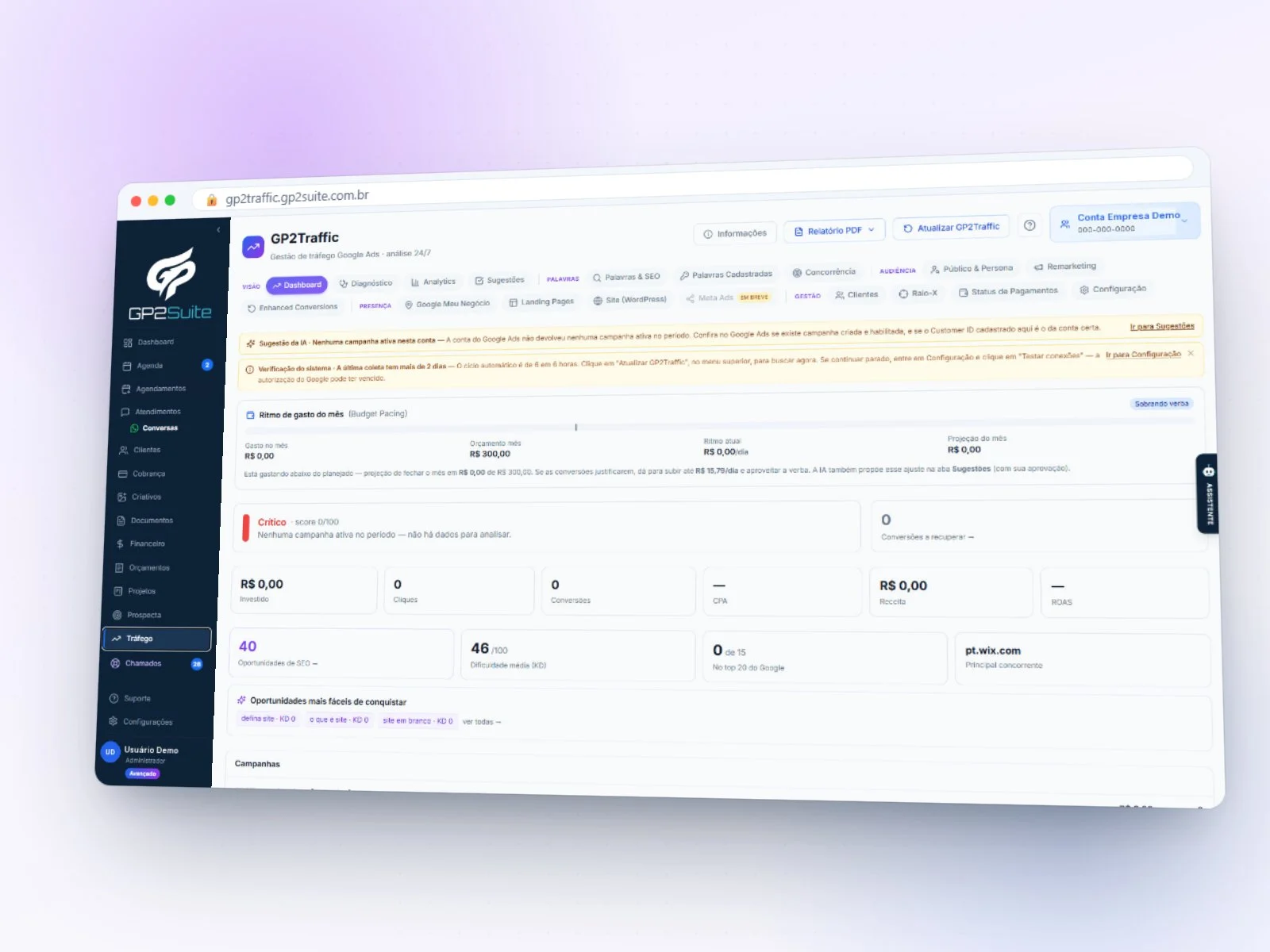 Gp2tráfego · gestão de google ads — projeto gp2tech