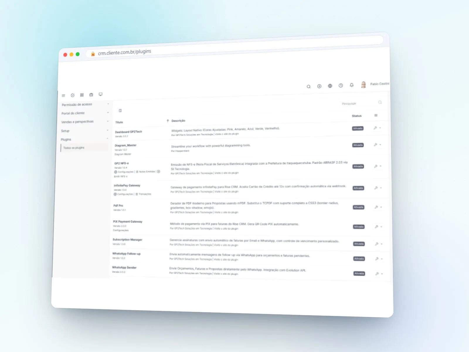 Plugins para crm — projeto gp2tech